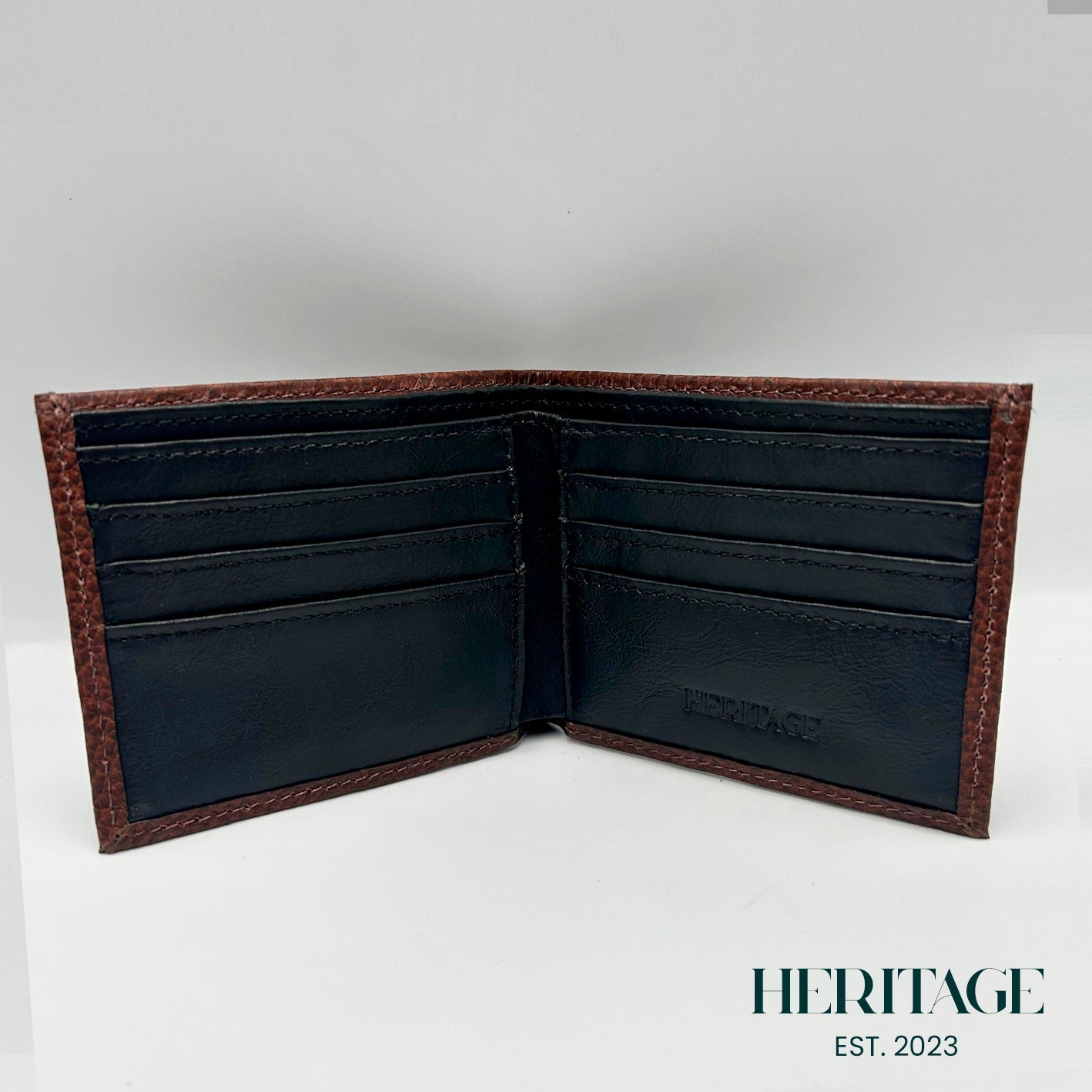 Billetera Mónaco Cuero Granulado Café