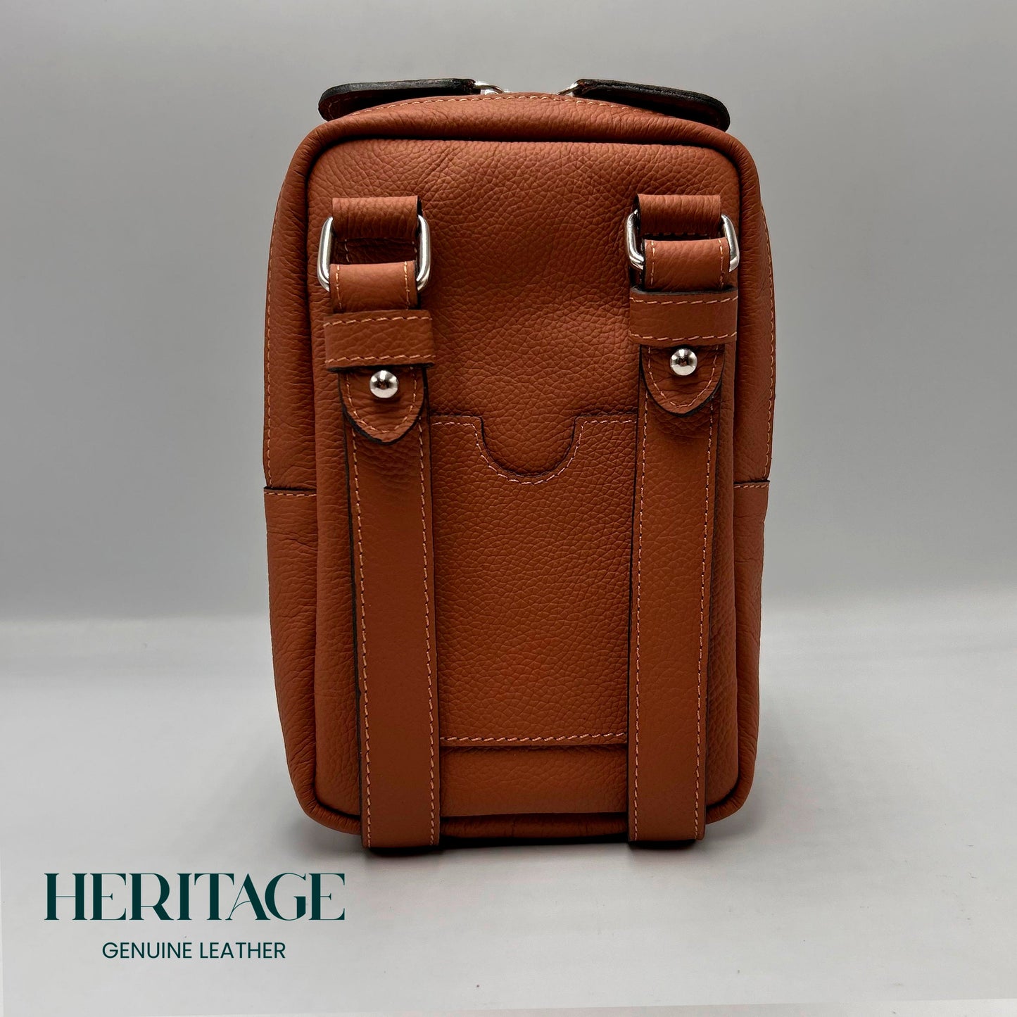 Bandolera Milán Cuero Granulado Whiskey Heritage