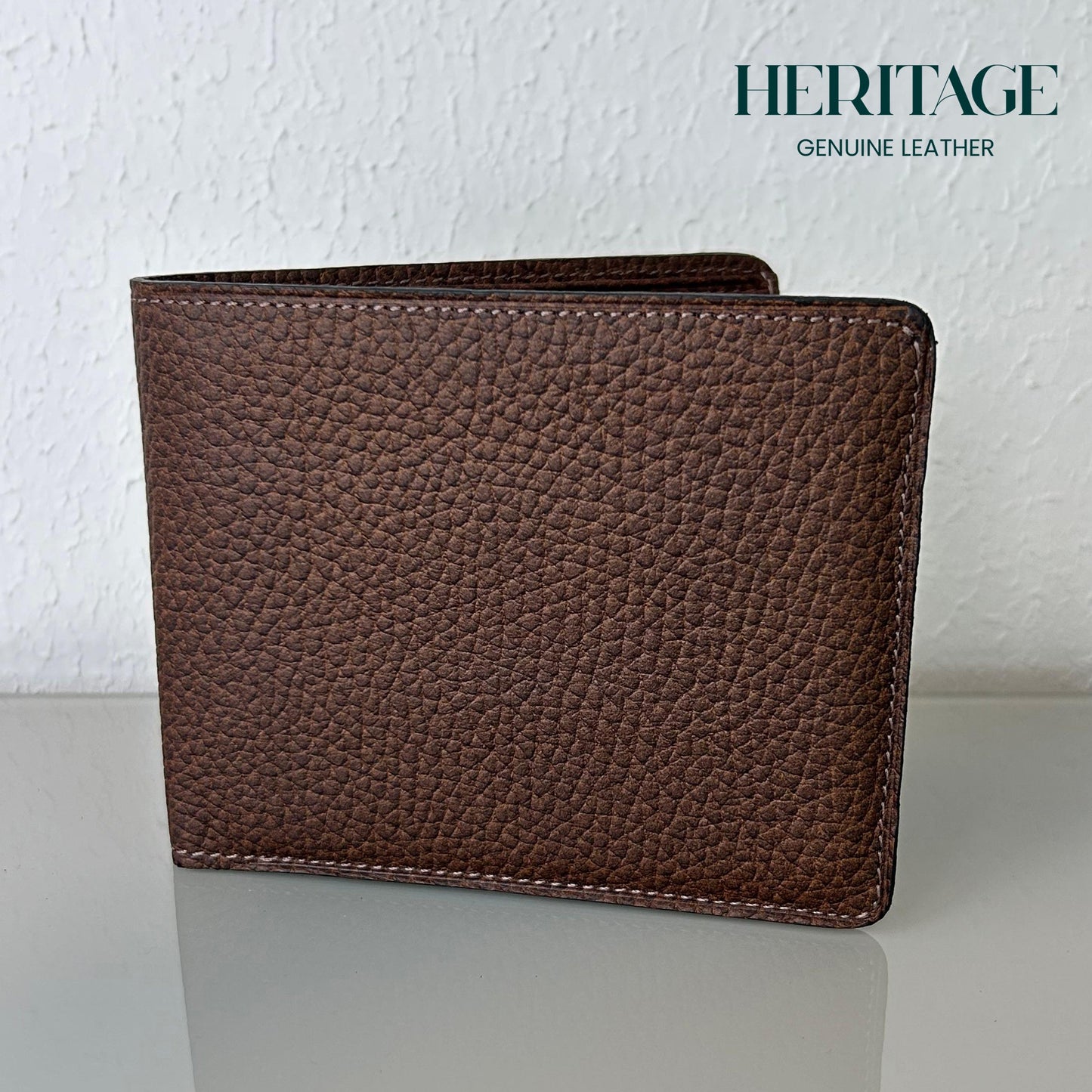 Billetera con Monedero Madrid Cuero Granulado Cafe Heritage