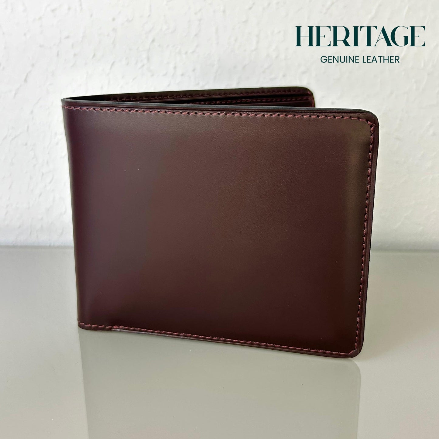 Billetera con Monedero Madrid Cuero Liso Burgundy Heritage