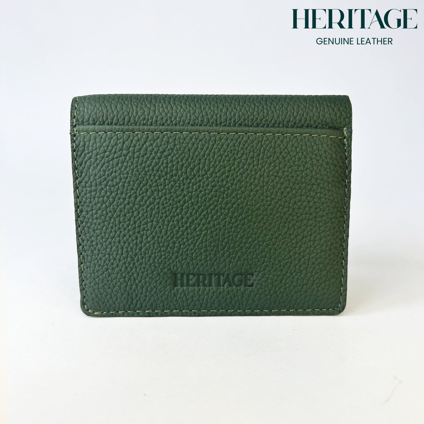 Billetera Atlas Cuero Granulado Verde Heritage