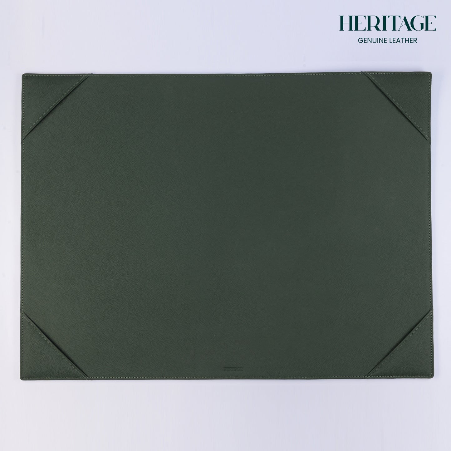 Base de Escritorio Grande en Cuero Granulado Verde Heritage (67*50cm)