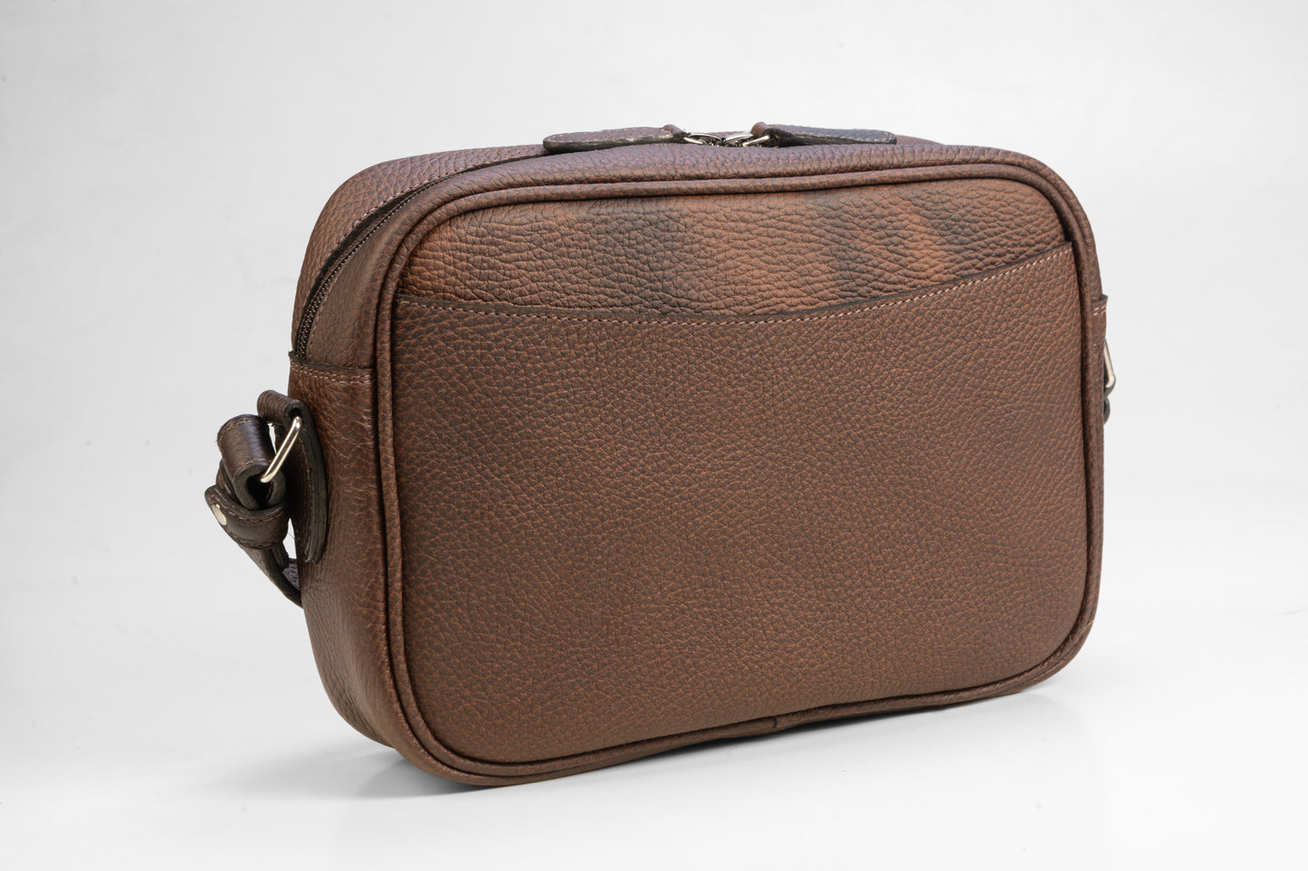 Camera Bag Monaco Mediana en Cuero Granulado Cafe Heritage