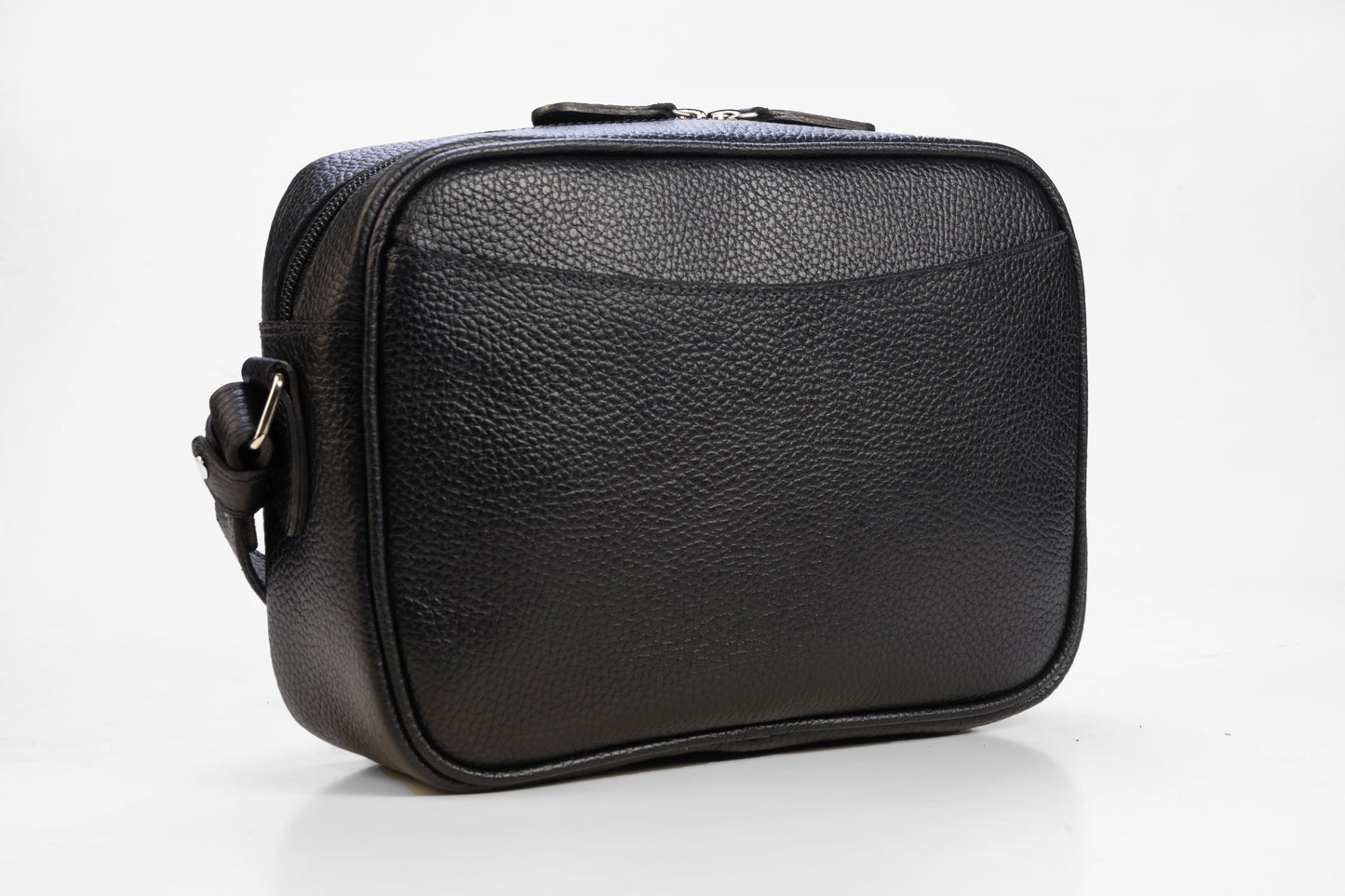 Camera Bag Monaco Mediana en Cuero Granulado Negro Heritage