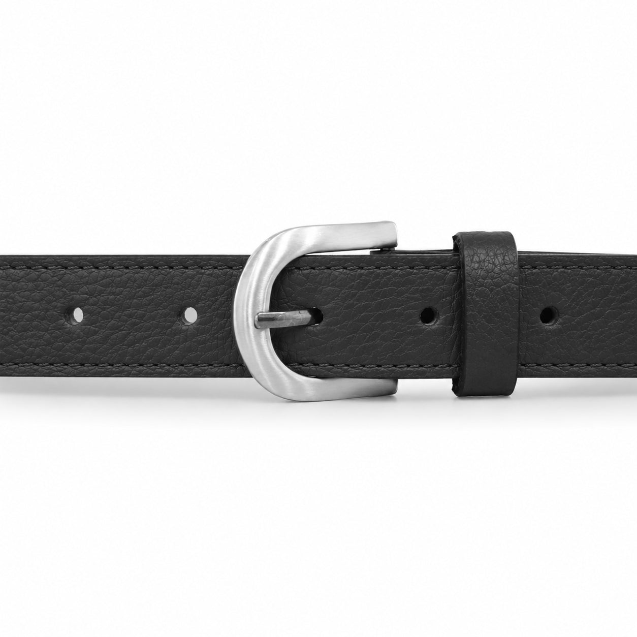 Cinturón Formal para Dama de 22 mm en Cuero Granulado Negro COCO