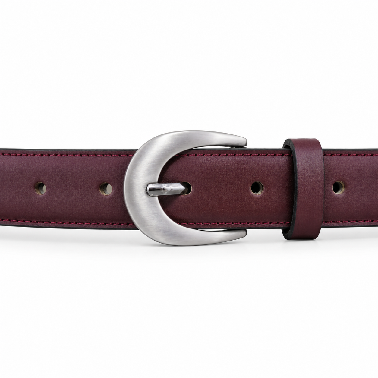 Cinturón Formal para Dama de 30 mm en Cuero Liso Burgundy COCO