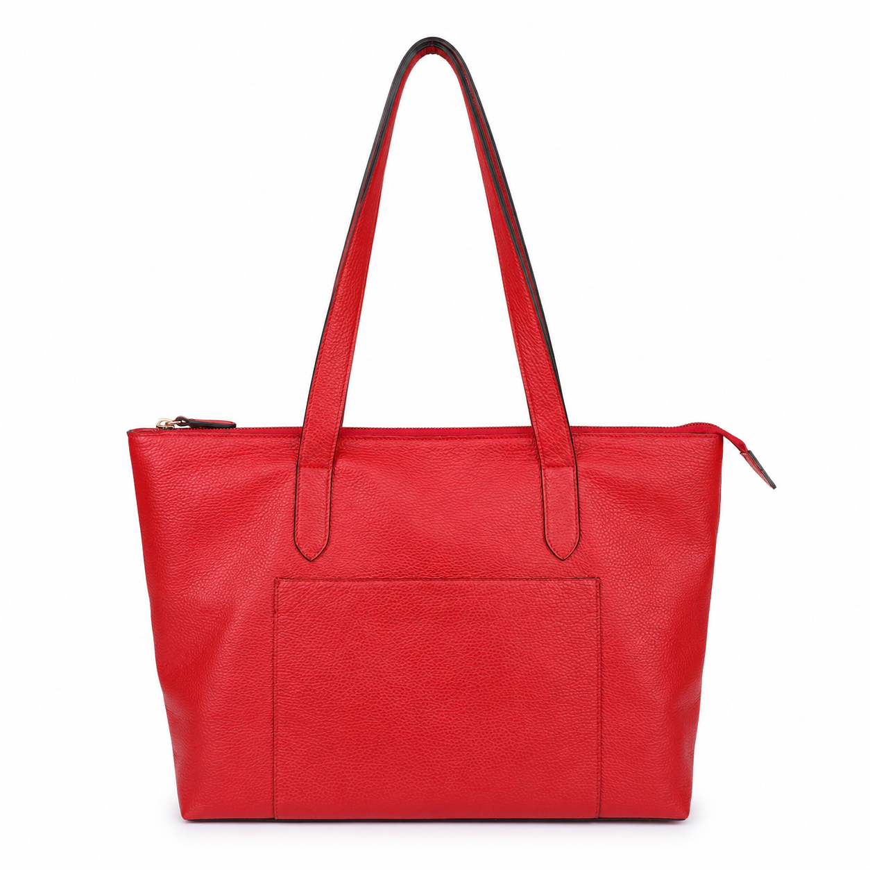 Tote Bag Roma con Cierre en Cuero Granulado Rojo Heritage