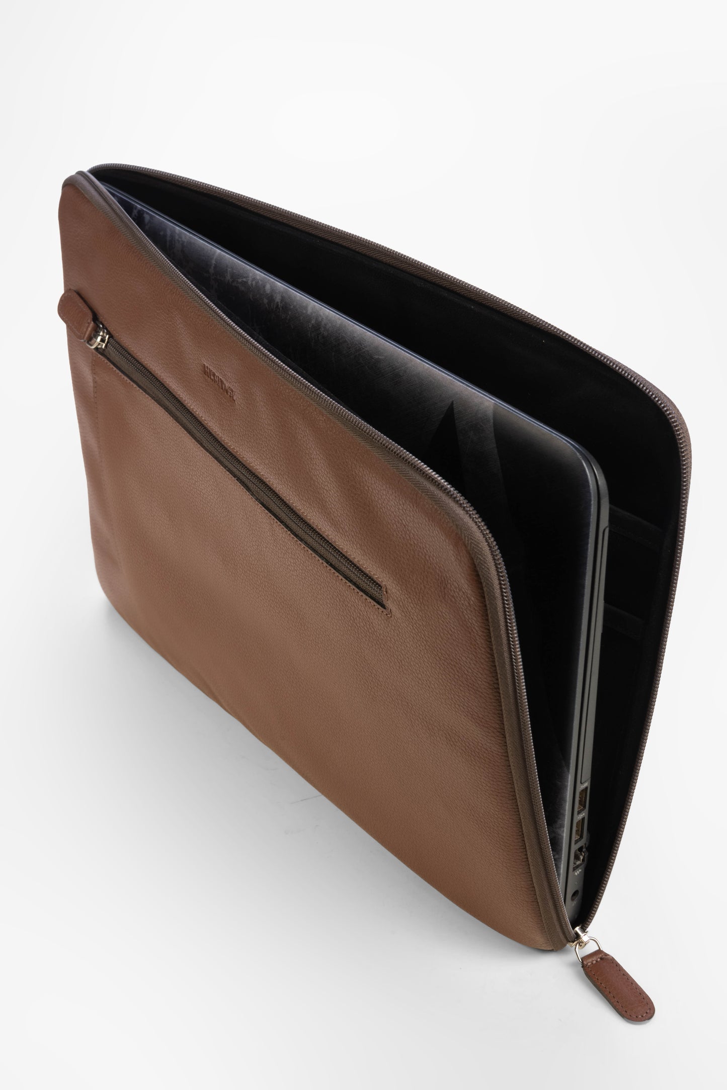 Funda para Laptop en Cuero Granulado Cognac Heritage