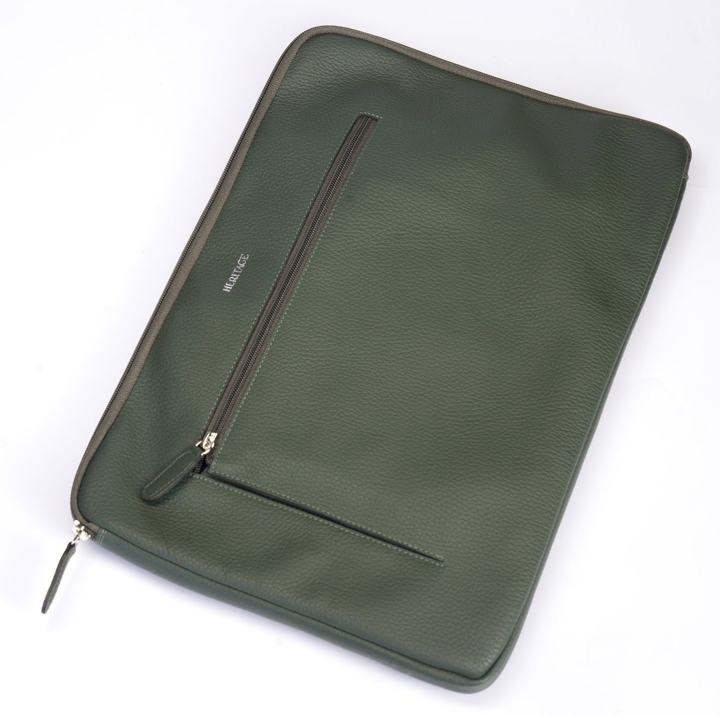 Funda para Laptop en Cuero Granulado Verde Heritage