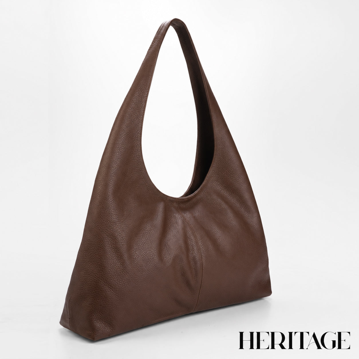 Cartera Hobo Siena en Cuero Granulado Cafe