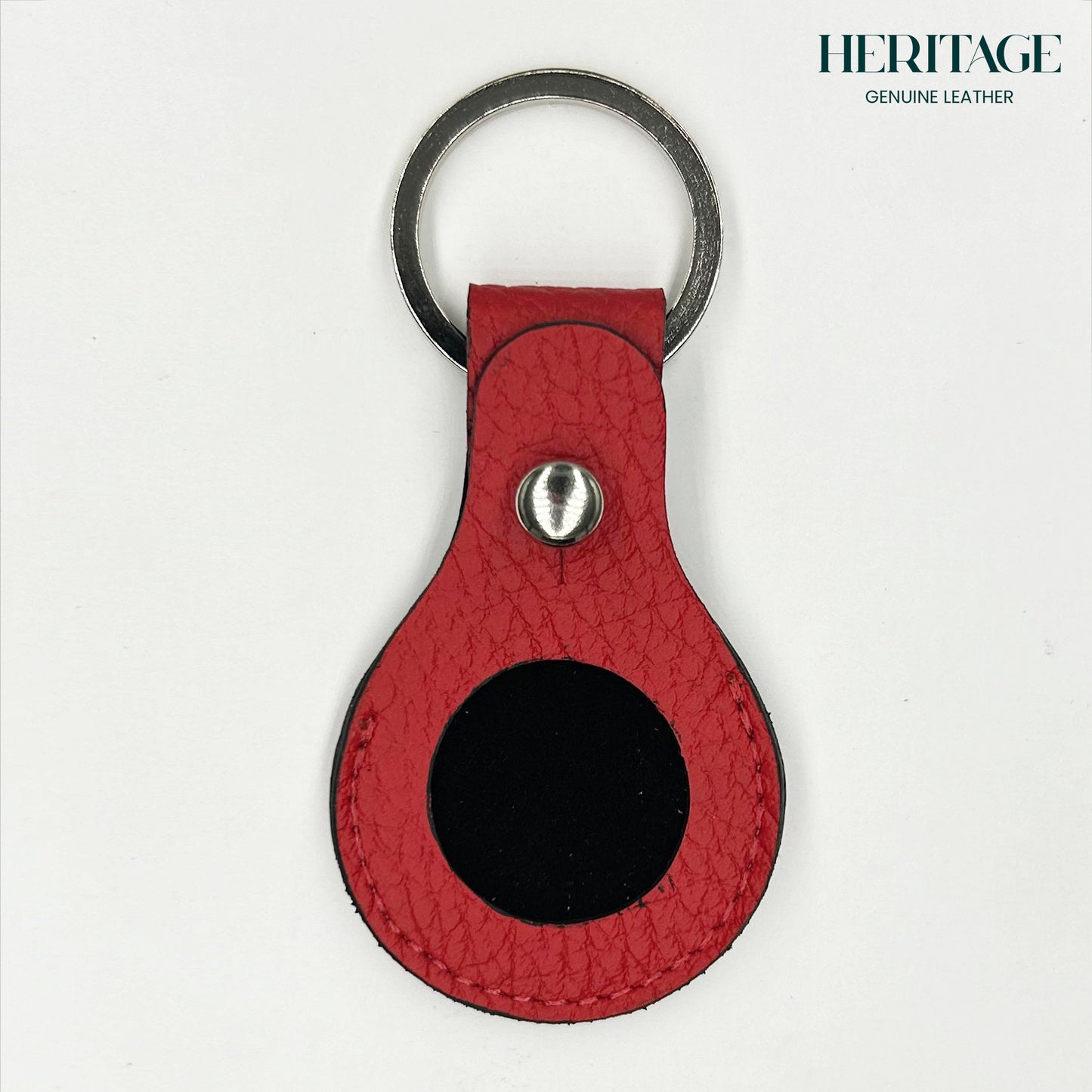 Llavero para AirTag en Cuero Granulado Rojo Heritage