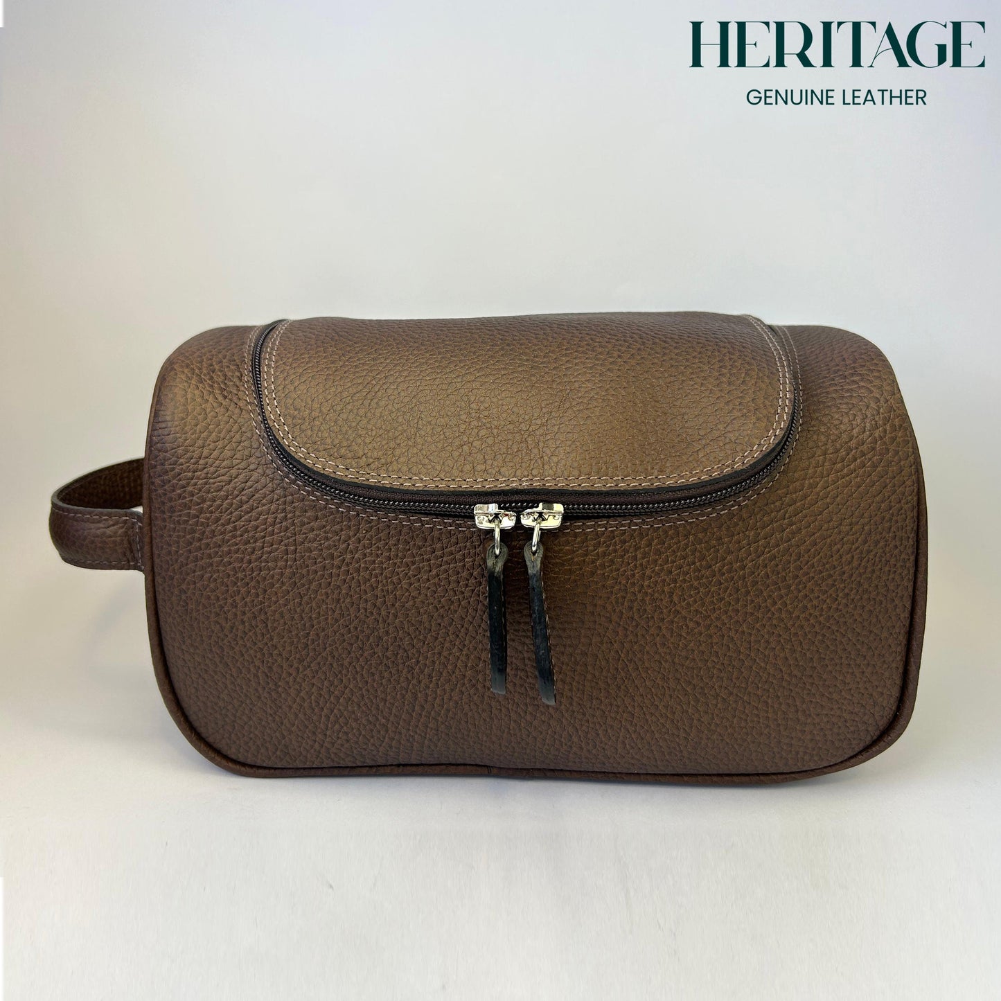 Neceser Lyon en Cuero Granulado Café Heritage