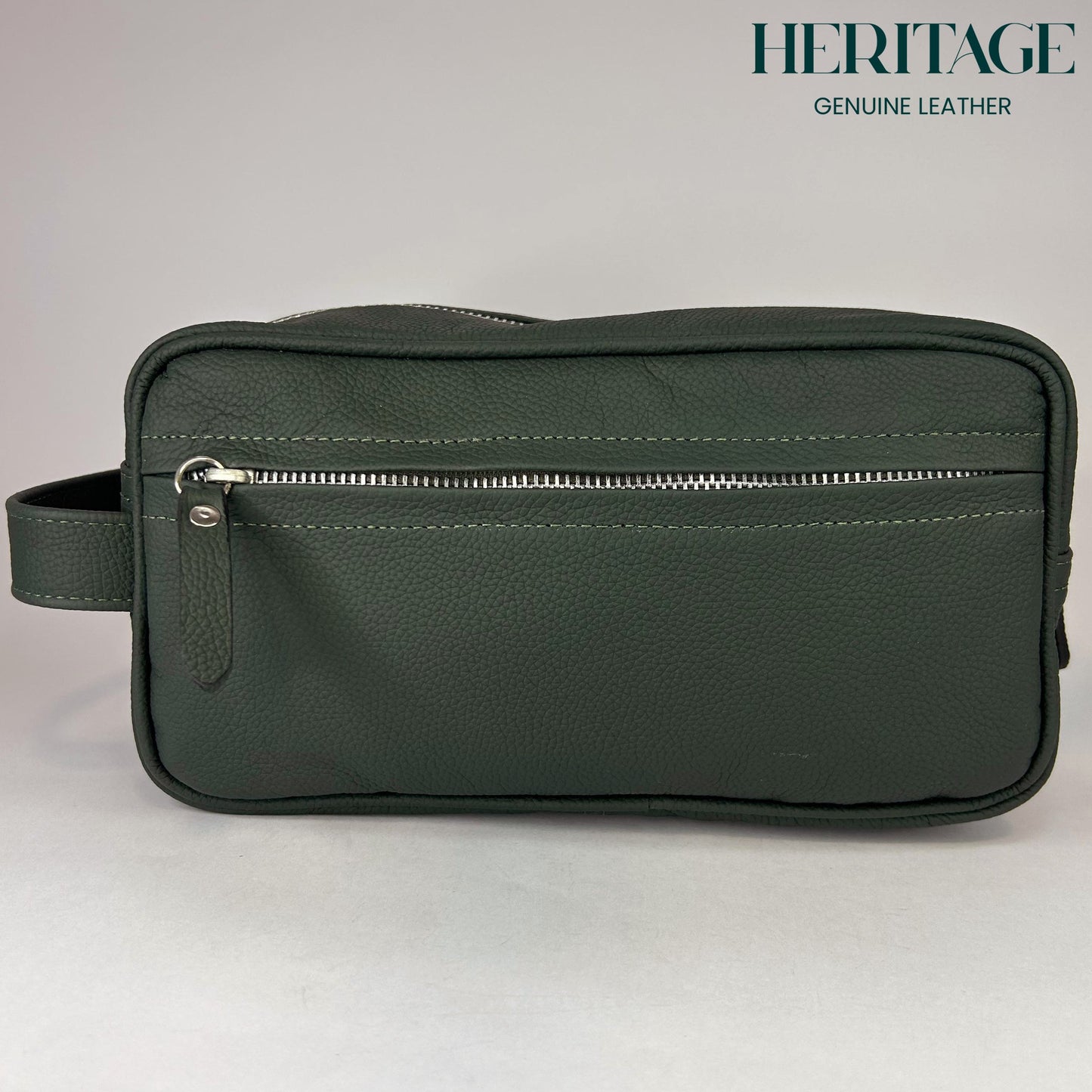 Neceser Monaco Cuero Granulado Verde Heritage