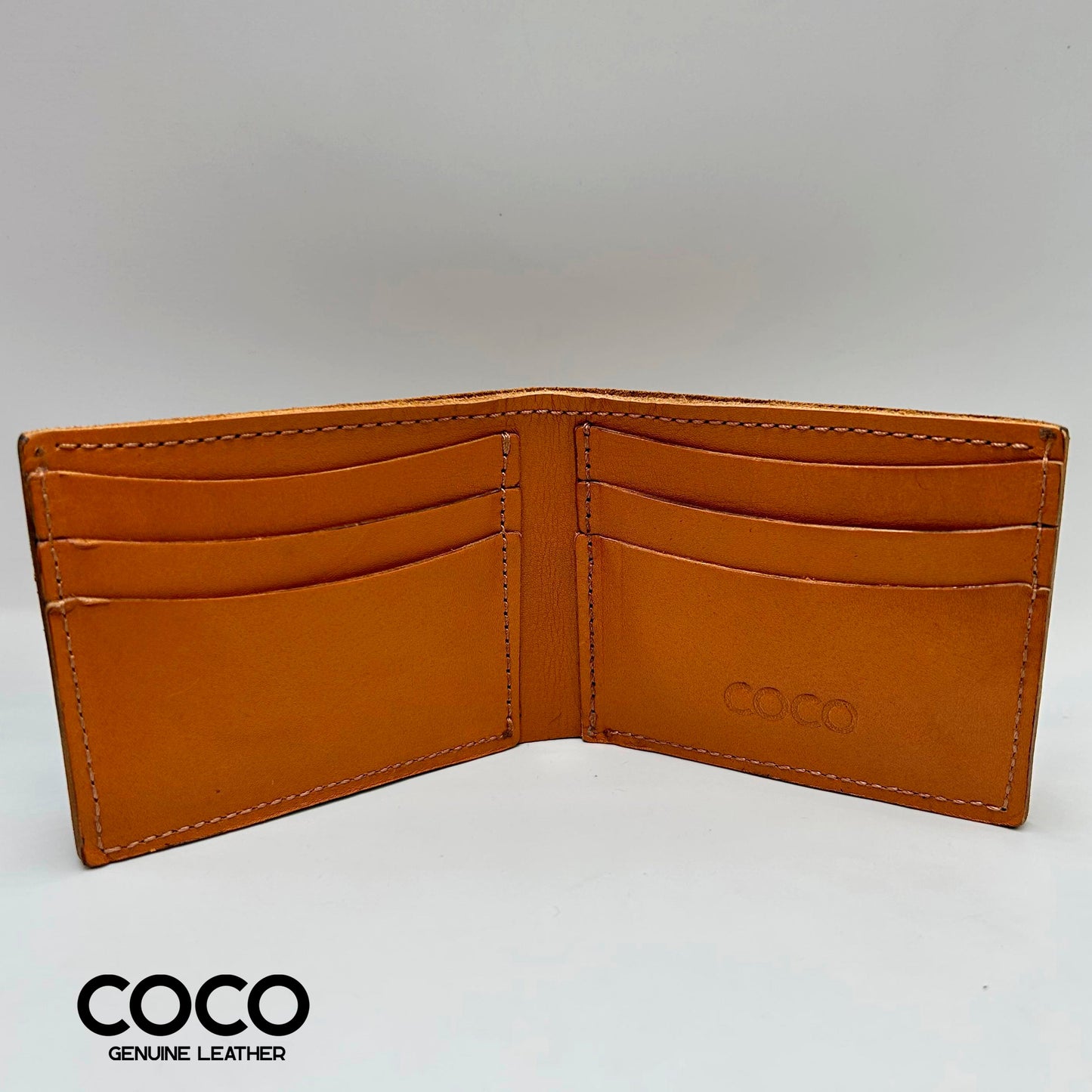 Billetera Bifold en Cuero Full Grain Whiskey COCO