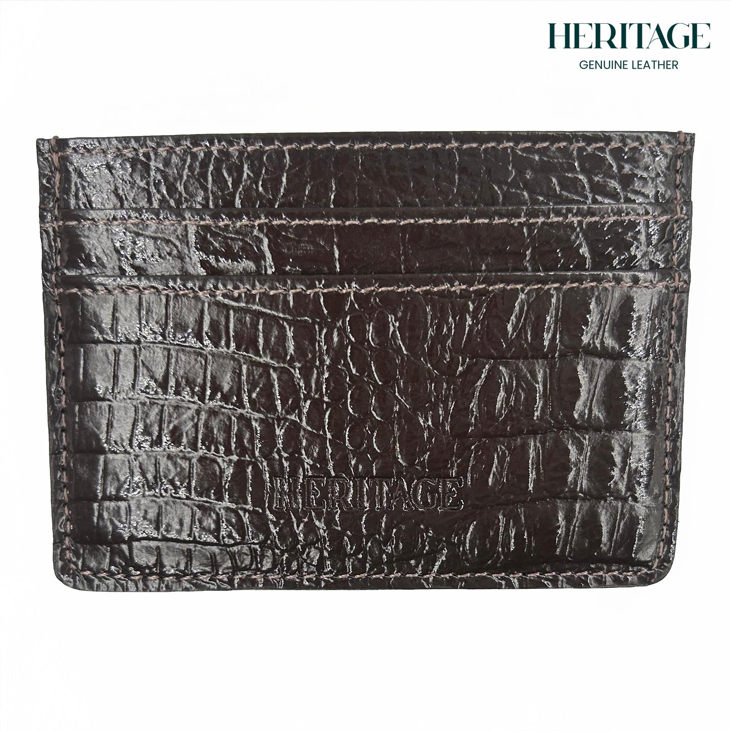 Tarjetero Mónaco Cuero Charol Cafe Heritage