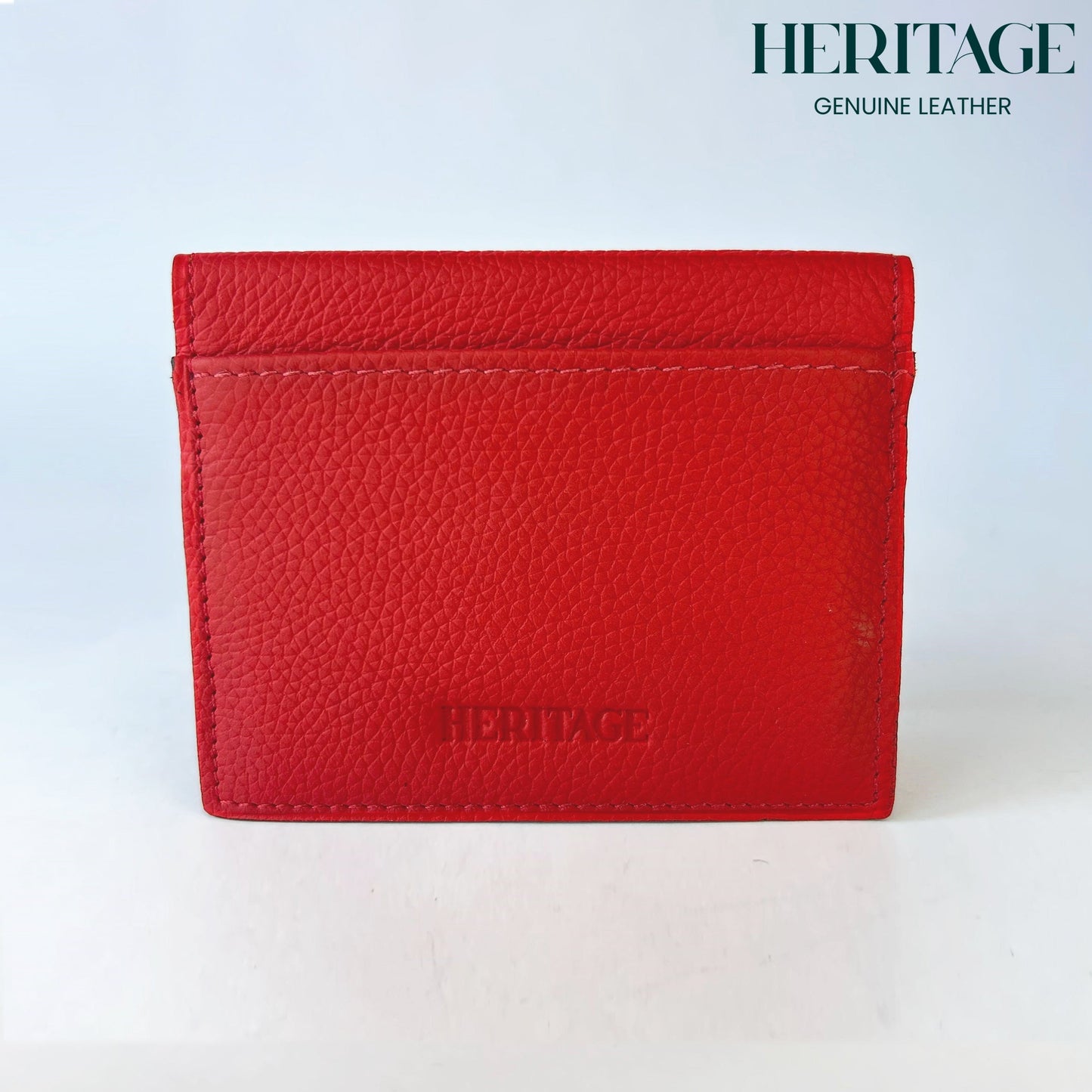 Tarjetero Doble Madrid Cuero Granulado Rojo Heritage