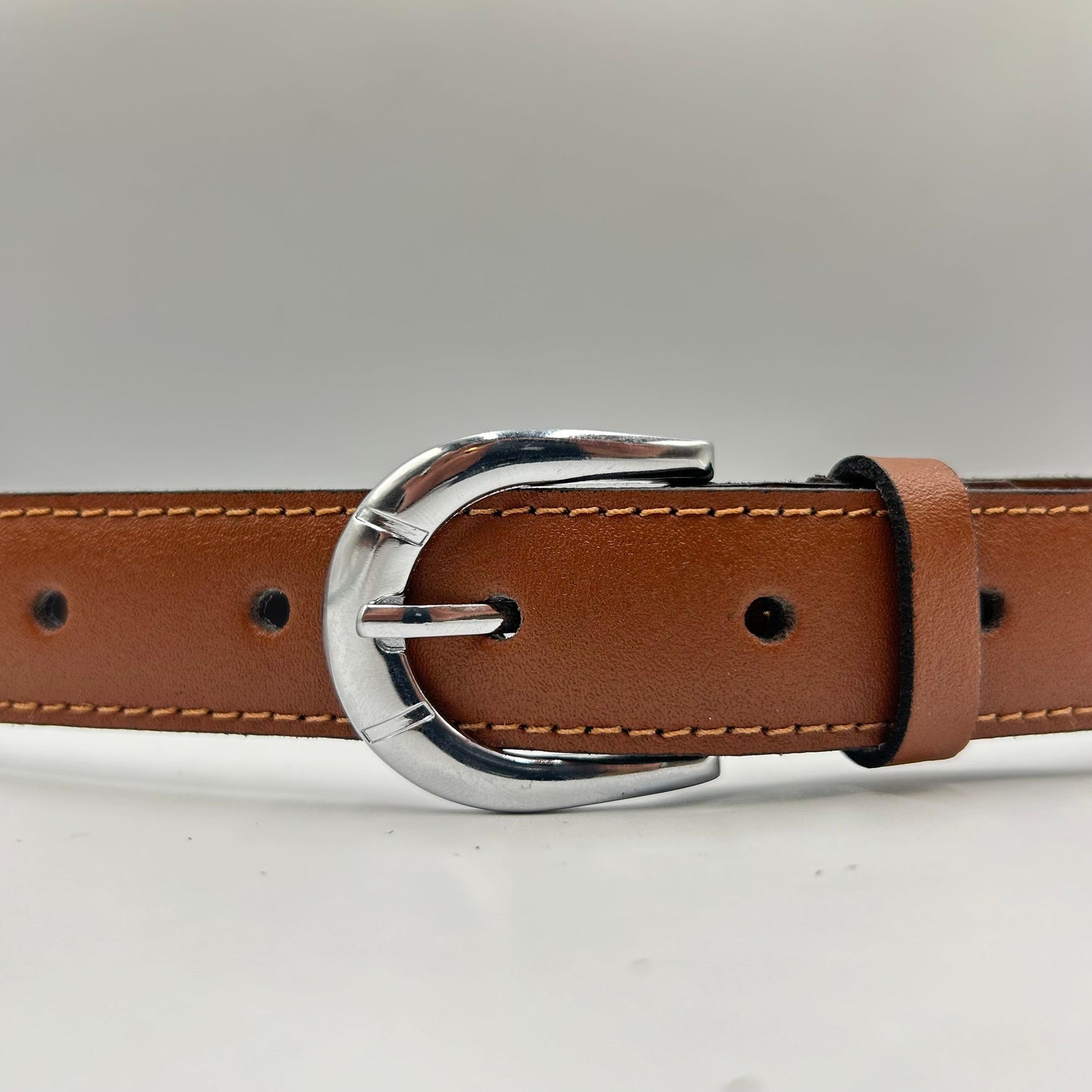 Cinturón Formal para Dama de 25 mm Cuero Liso Cognac NI COCO