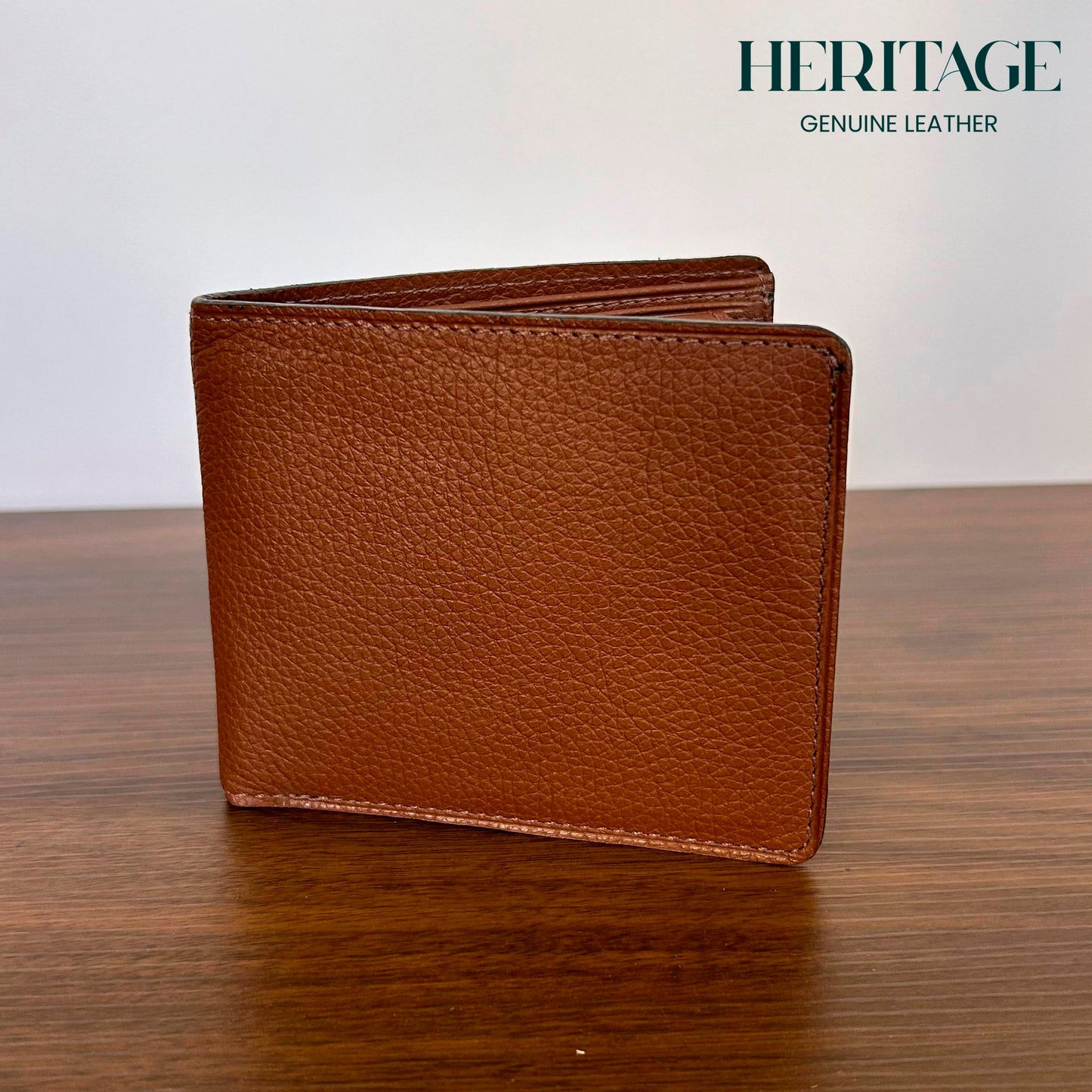 Billetera Bifold Verona Cuero Granulado Cognac Heritage