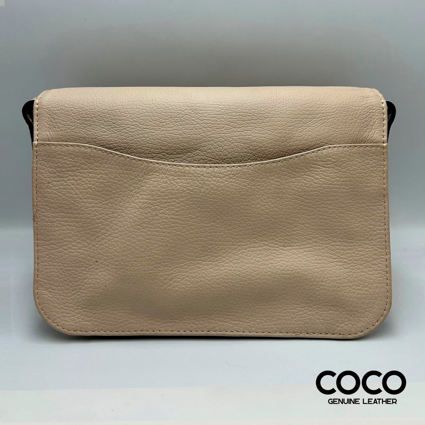 Cartera Roma en Cuero Granulado Arena COCO