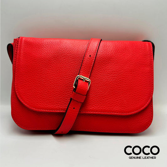Cartera Roma en Cuero Granulado Rojo COCO