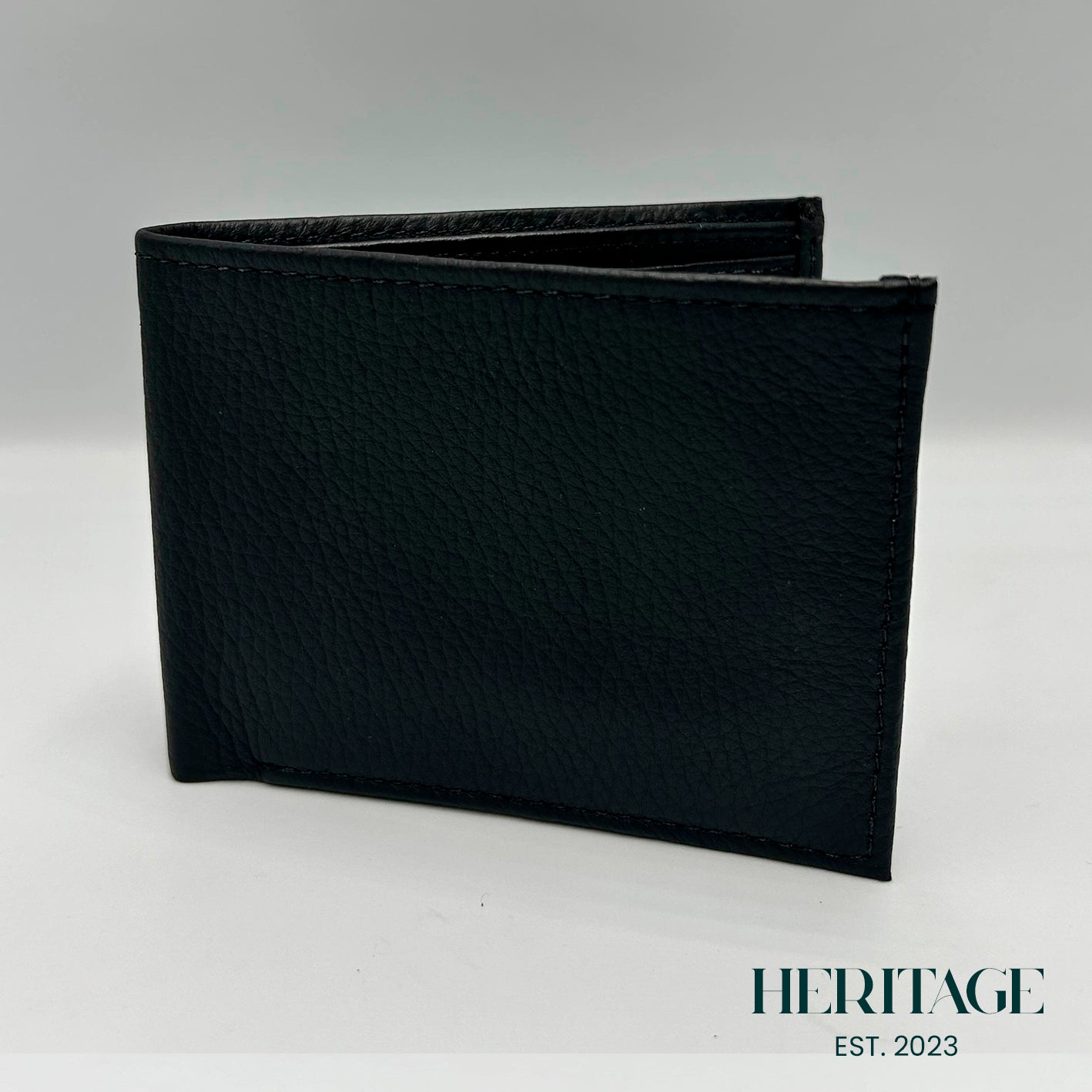 Billetera Mónaco Cuero Granulado Negro