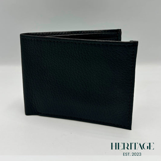 Billetera Mónaco Cuero Granulado Negro