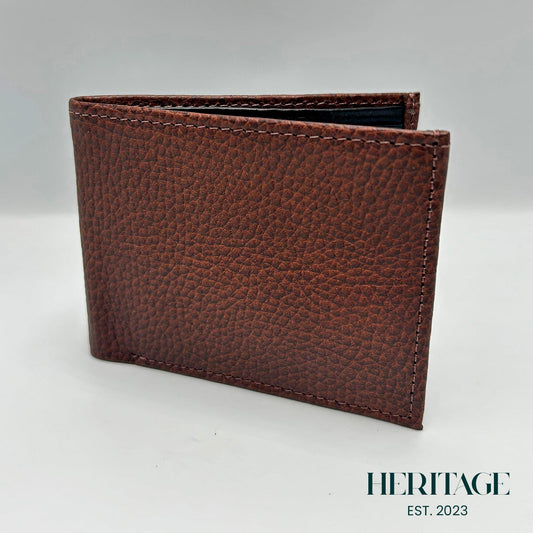 Billetera Mónaco Cuero Granulado Café