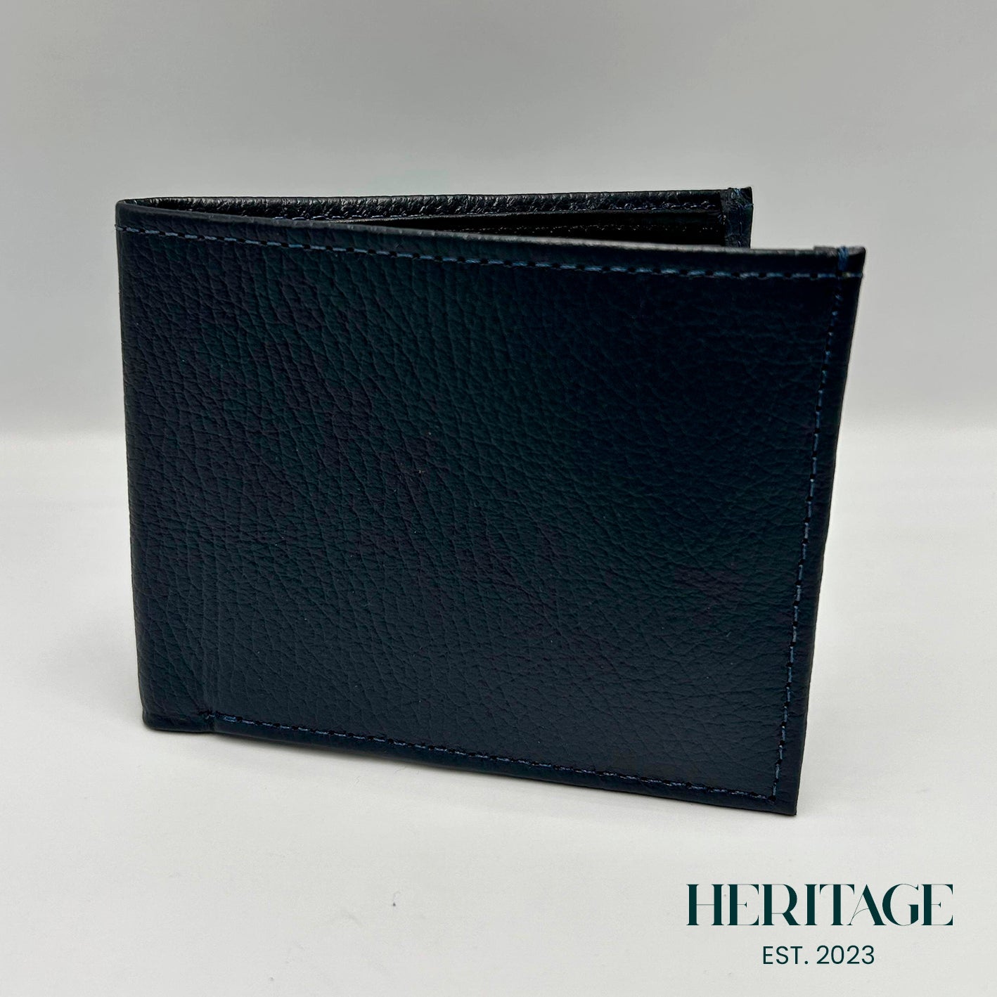 Billetera Mónaco Cuero Granulado Azul Navy