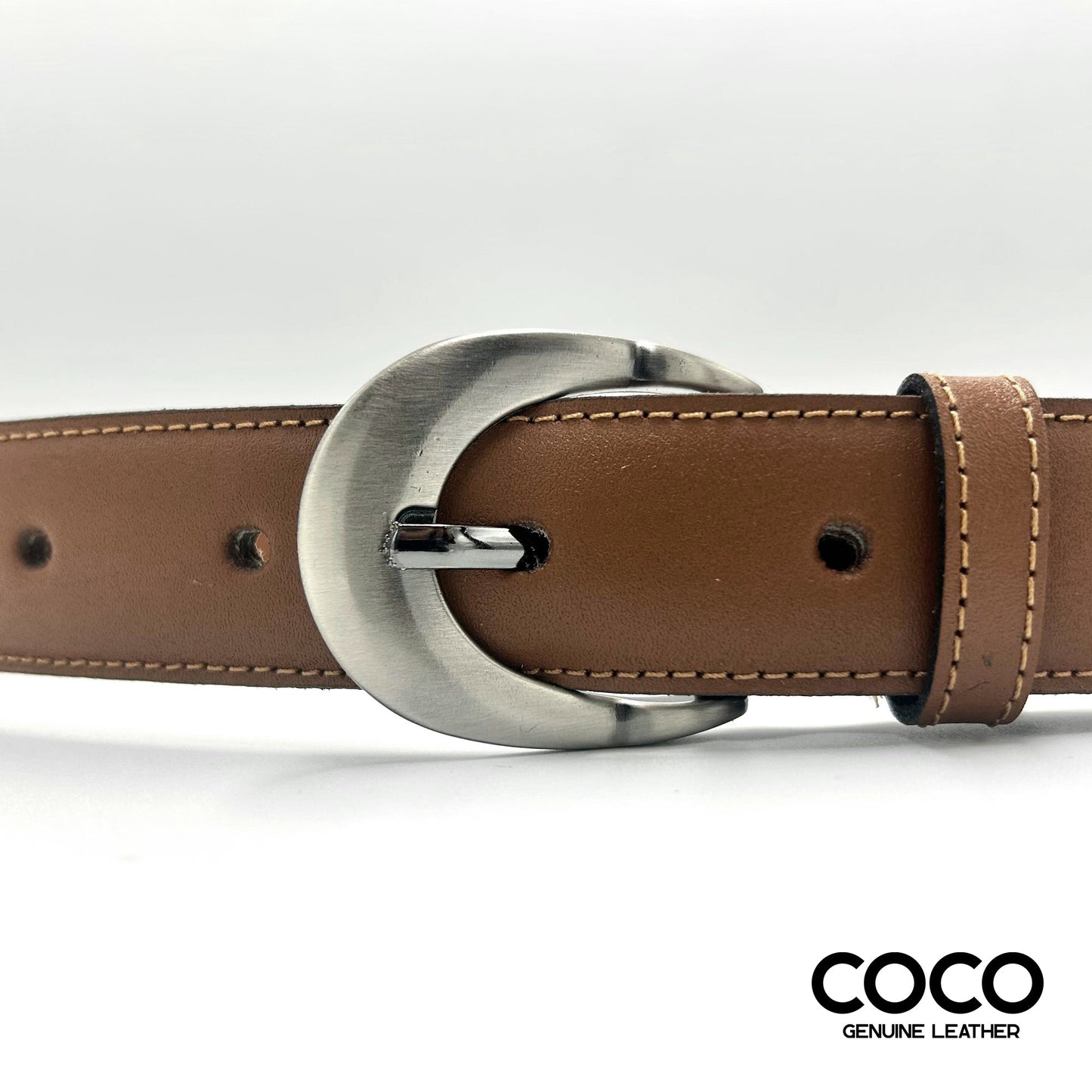 Cinturón Formal para Dama de 30 mm en  Cuero Liso Cognac COCO