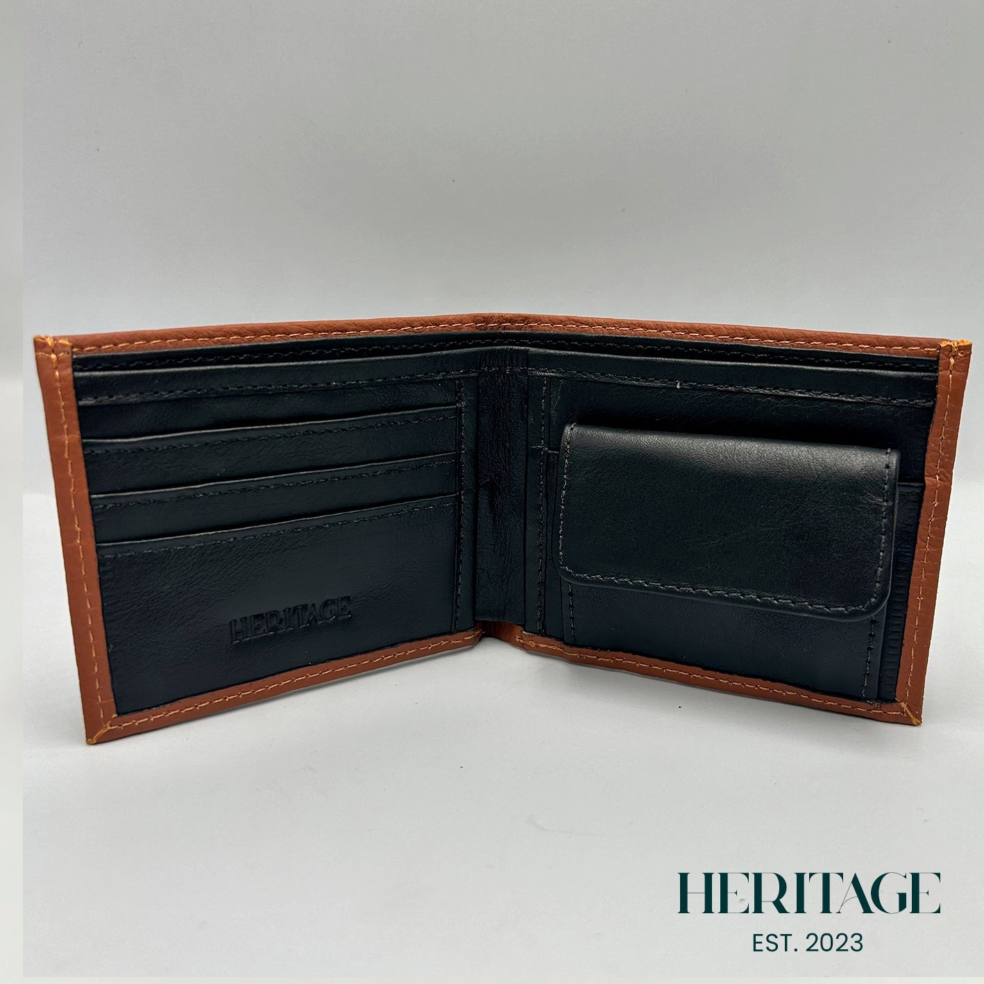 Billetera con Monedero Mónaco Cuero Granulado Whiskey