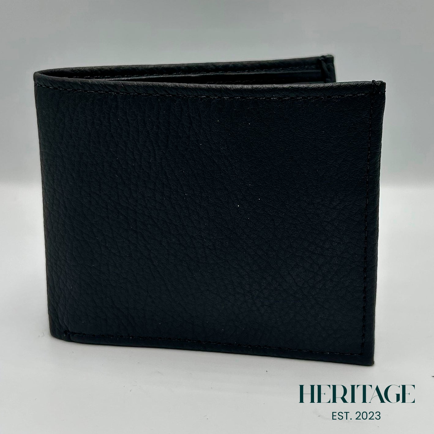 Billetera con Monedero  Mónaco Cuero Granulado Negro