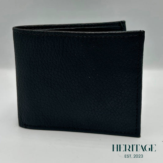 Billetera con Monedero  Mónaco Cuero Granulado Negro