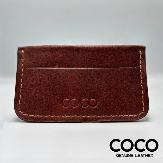 Tarjetero Minimalista Cuero Graso Cognac COCO