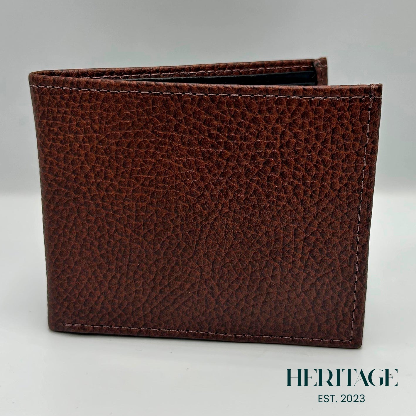 Billetera con Monedero Mónaco Cuero Granulado Café