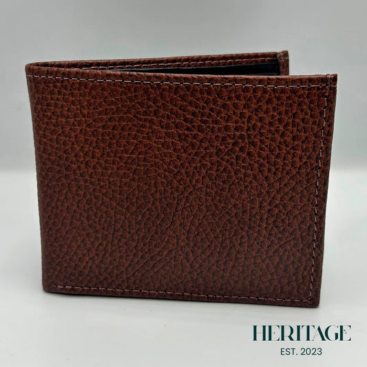 Billetera con Monedero Mónaco Cuero Granulado Café