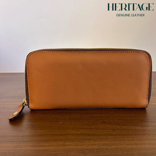 Billetera con Cierre para Dama en Cuero Granulado Whiskey Heritage