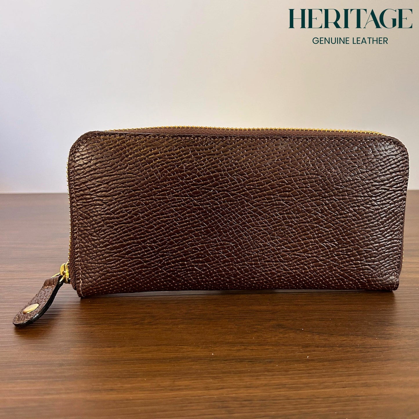 Billetera con Cierre para Dama en Cuero London Café Heritage