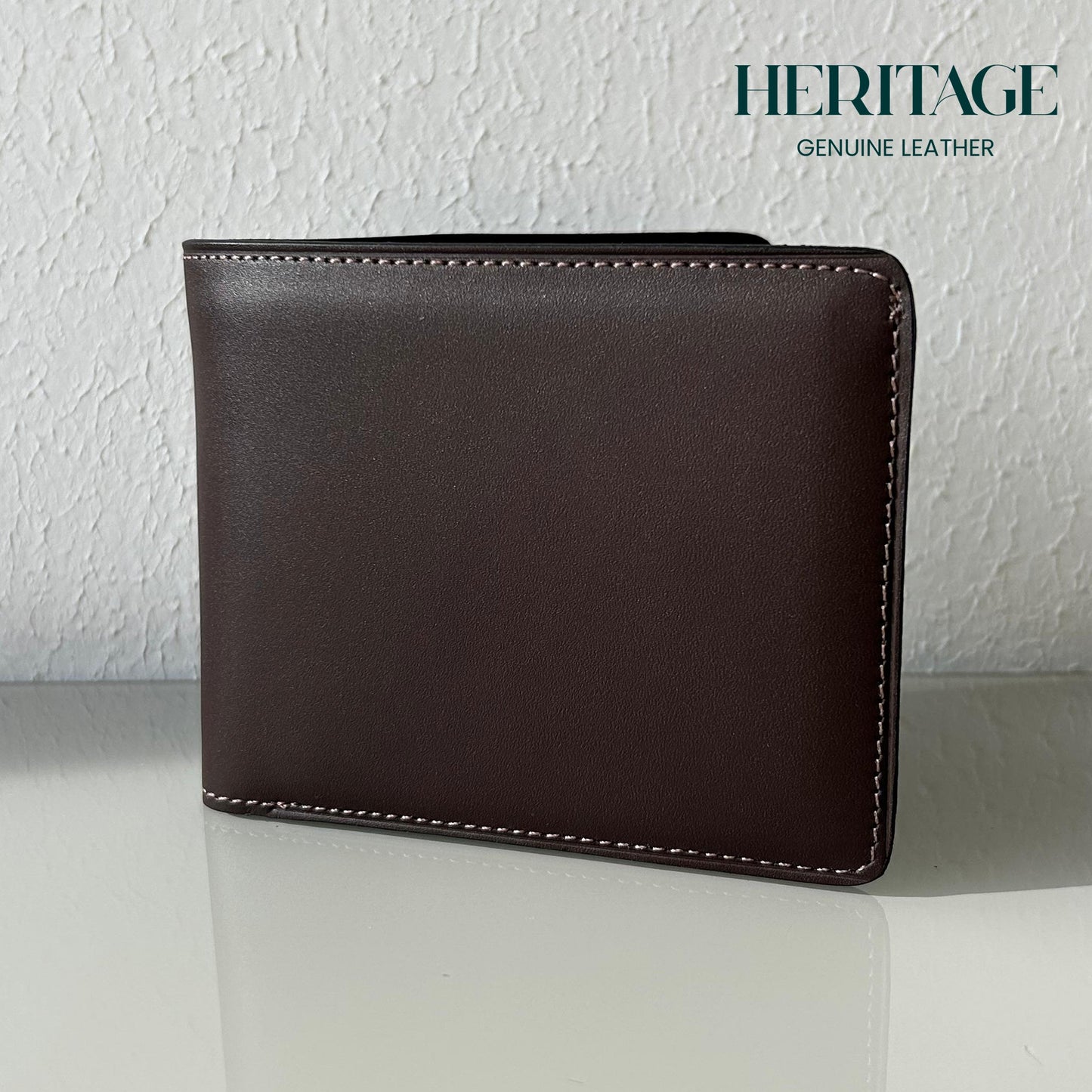 Billetera Bifold Madrid  Cuero Liso Cafe Heritage
