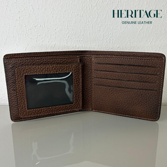 Billetera Bifold Madrid Cuero Granulado Cafe Heritage