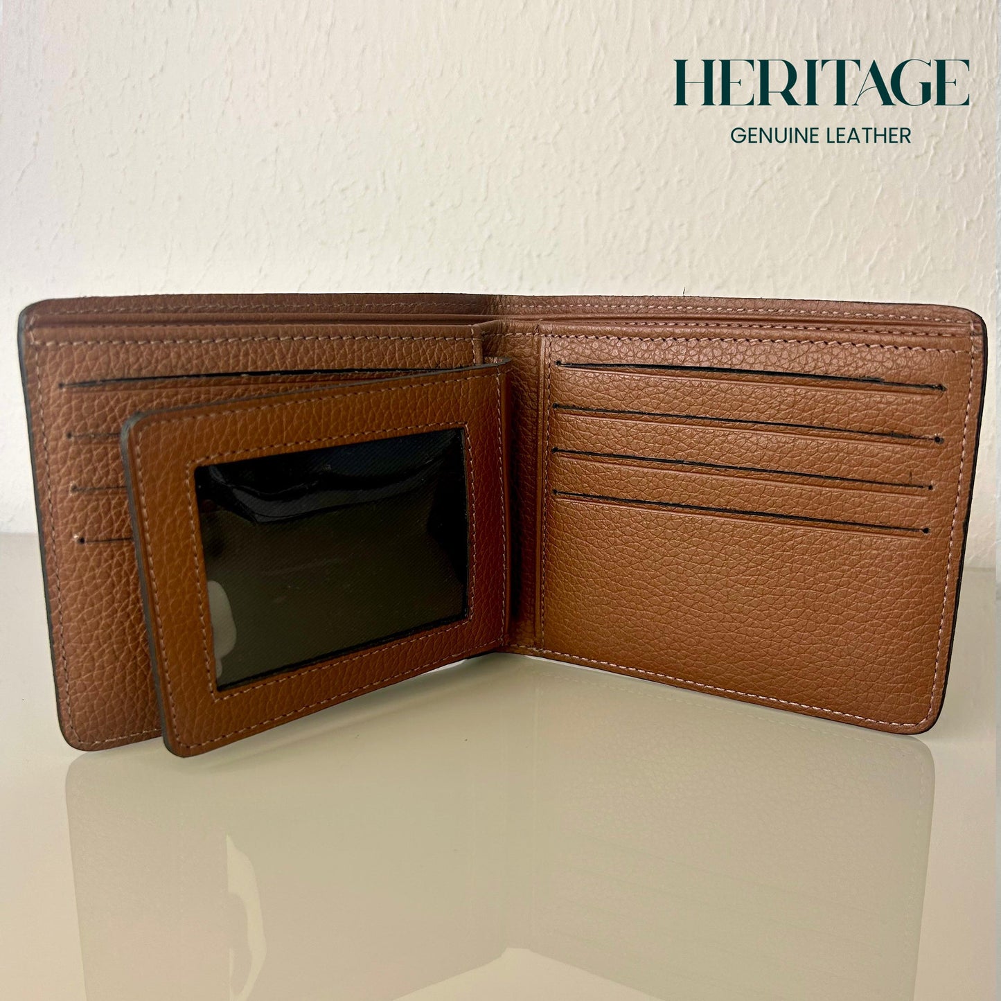 Billetera Bifold Madrid Cuero Granulado Cognac Heritage