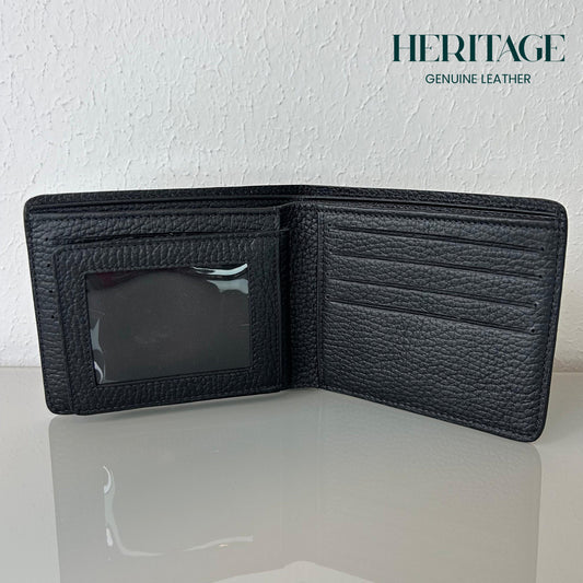 Billetera Bifold Madrid Cuero Granulado Negro Heritage