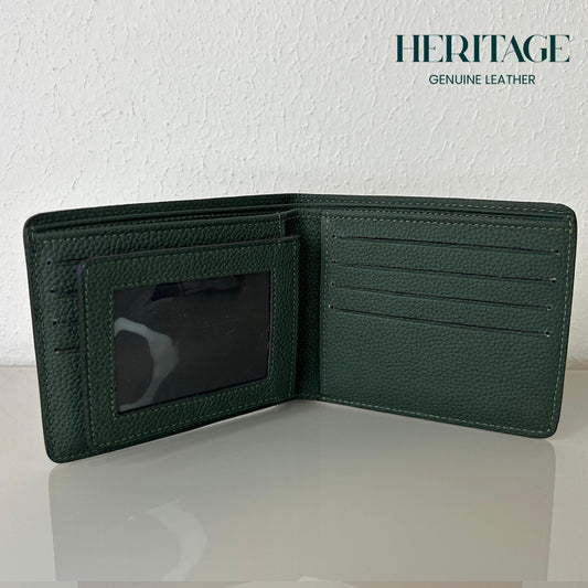 Billetera Bifold Madrid Cuero Granulado Verde  Heritage