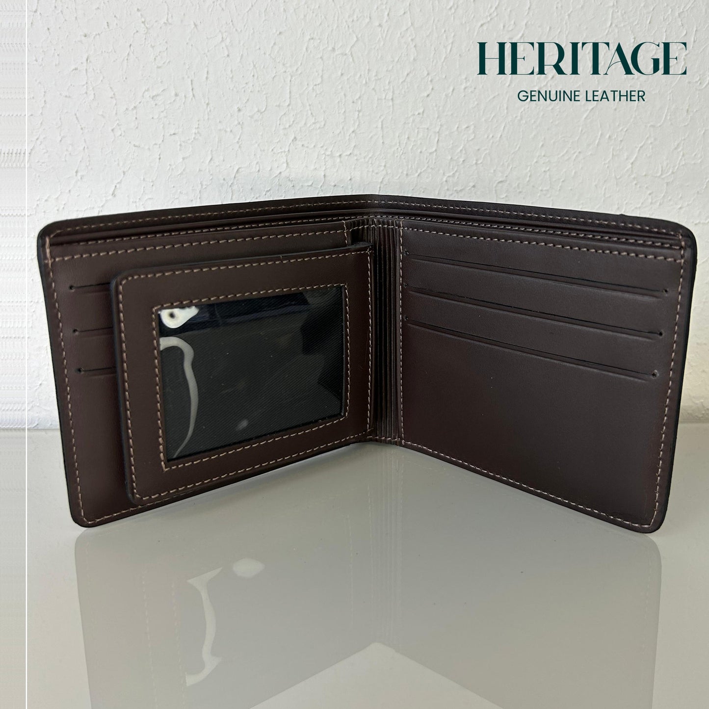 Billetera Bifold Madrid Cuero Croco Cafe Heritage