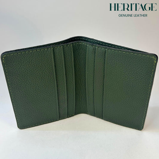 Billetera Atlas Cuero Granulado Verde  Heritage