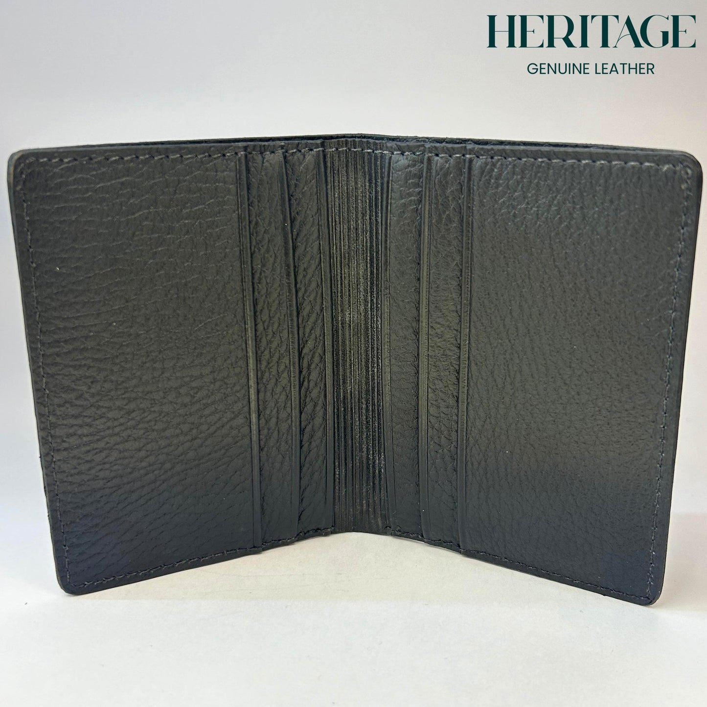 Billetera Atlas Cuero Charol Negro Heritage