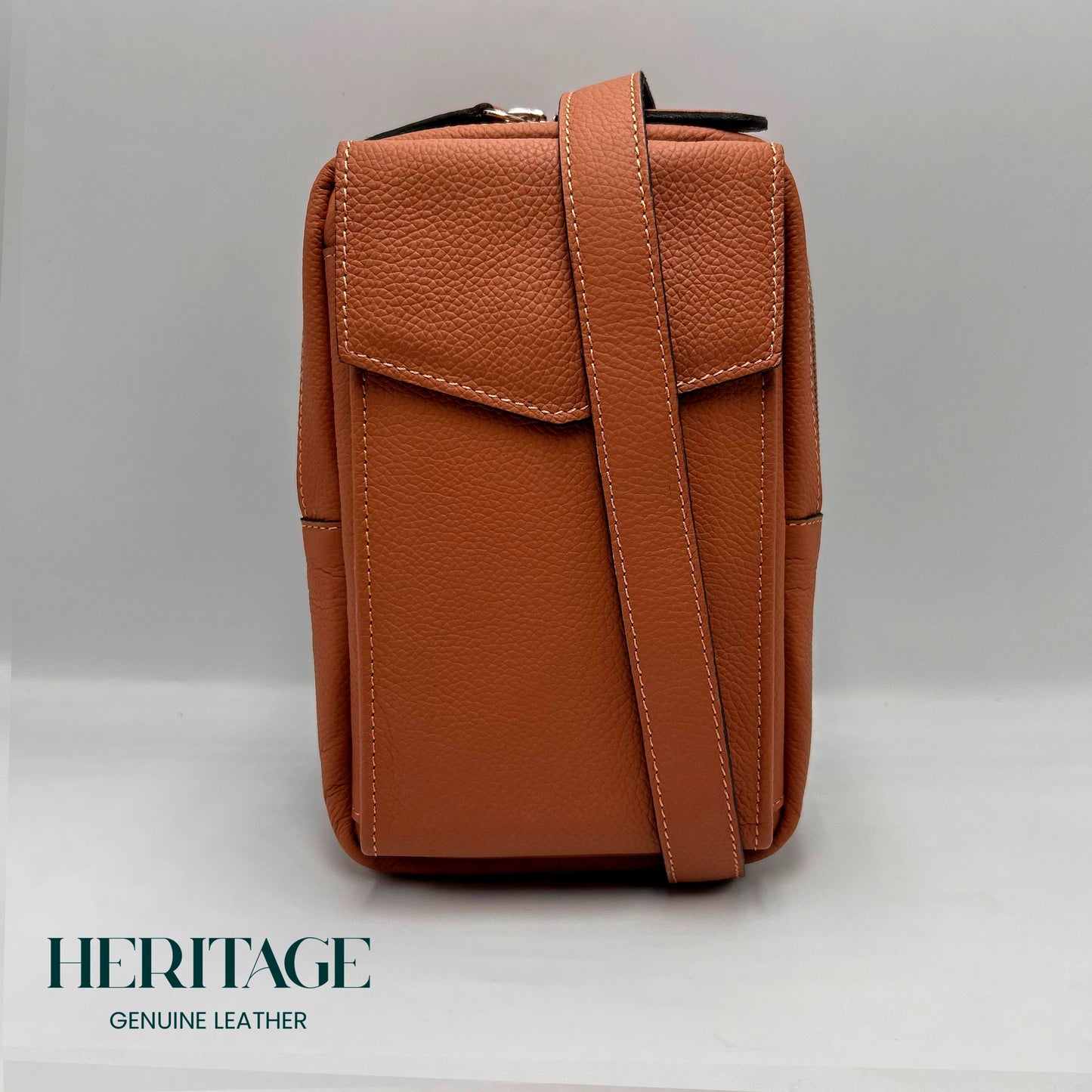 Bandolera Milán Cuero Granulado Whiskey Heritage