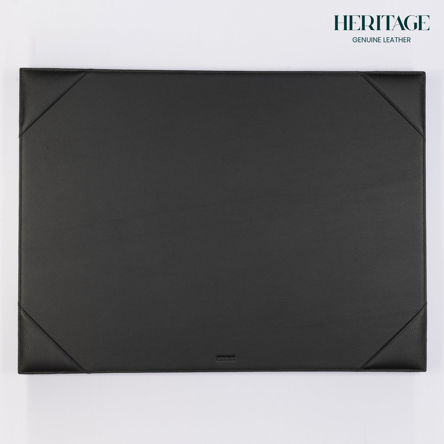 Base de Escritorio Grande en Cuero Granulado Negro Heritage (67*50cm)