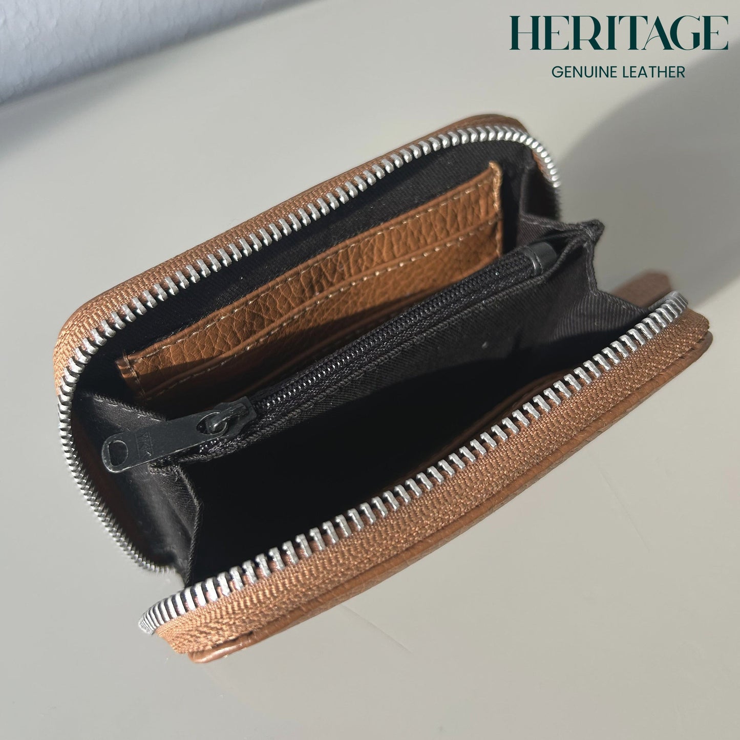 Billetera Pequeña con Cierre en Cuero Granulado Whiskey Heritage