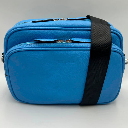 Bolso Bandolera Grant Cuero Granulado Celeste Heritage