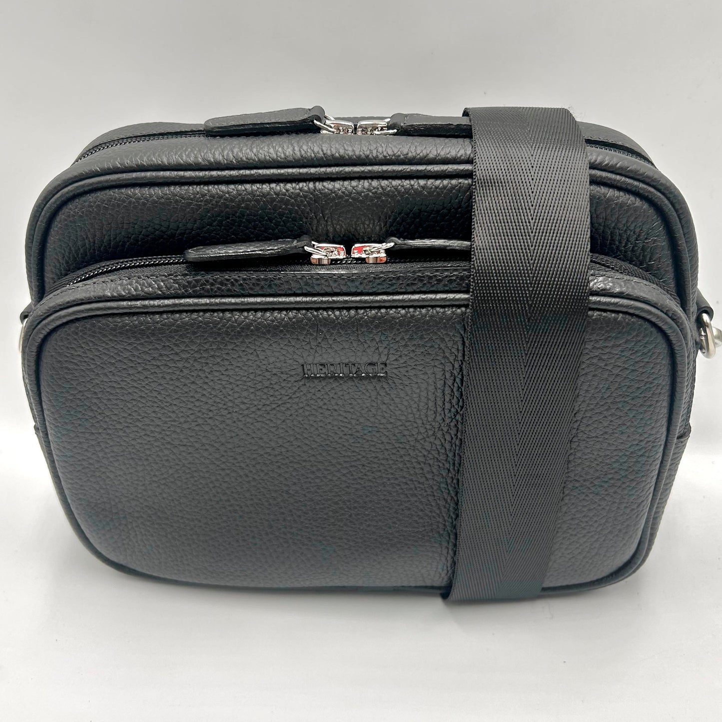 Bolso Bandolera Grant Cuero Granulado Negro Heritage